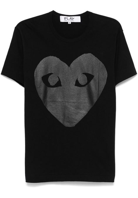 printed t-shirt unisex black COMME DES GARÇONS PLAY | AX-T190-0511